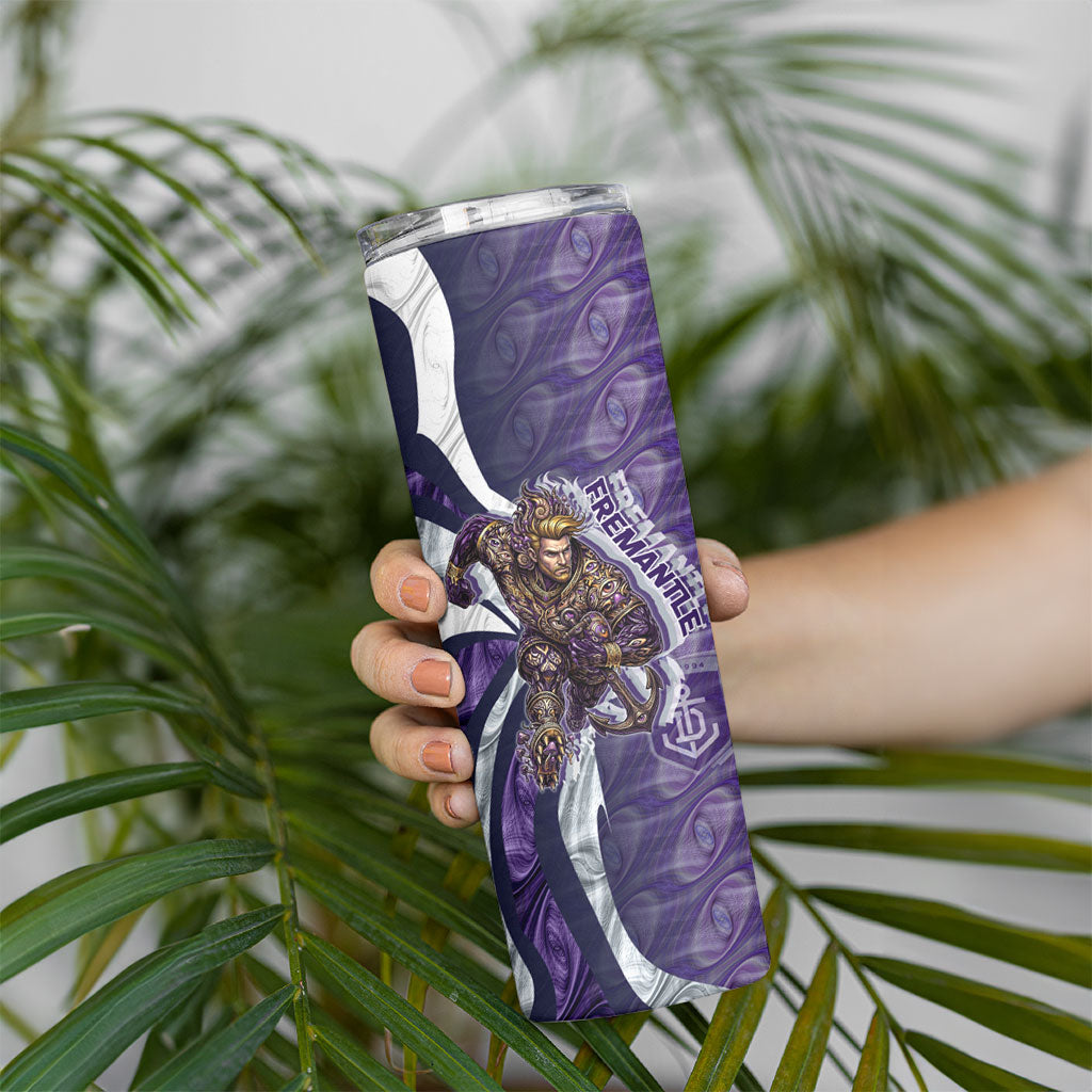 Personalised Fremantle Dockers Skinny Tumbler Trippy Psychedelic Abstract Art Mascot Football Fans