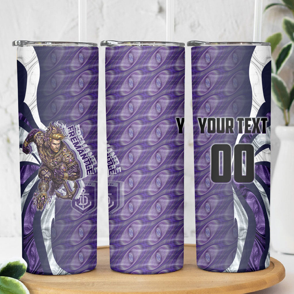 Personalised Fremantle Dockers Skinny Tumbler Trippy Psychedelic Abstract Art Mascot Football Fans