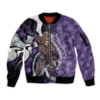 Personalised Fremantle Dockers Sleeve Zip Bomber Jacket Trippy Psychedelic Abstract Art Mascot Football Fans