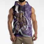 Personalised Fremantle Dockers Sleeveless Hoodie Trippy Psychedelic Abstract Art Mascot Football Fans