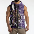 Personalised Fremantle Dockers Sleeveless Zip Hoodie Trippy Psychedelic Abstract Art Mascot Football Fans