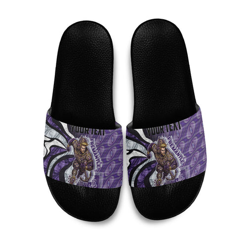 Personalised Fremantle Dockers Slide Sandals Trippy Psychedelic Abstract Art Mascot Football Fans
