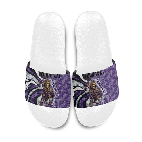 Personalised Fremantle Dockers Slide Sandals Trippy Psychedelic Abstract Art Mascot Football Fans