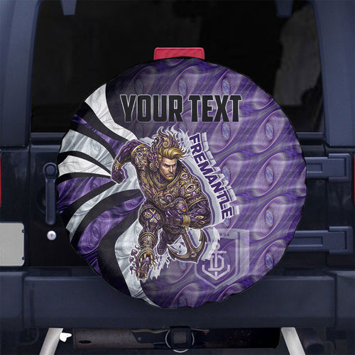 Personalised Fremantle Dockers Spare Tire Cover Trippy Psychedelic Abstract Art Mascot Football Fans