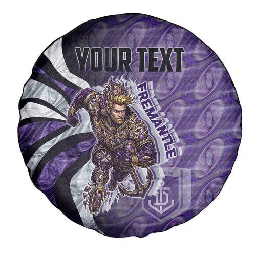 Personalised Fremantle Dockers Spare Tire Cover Trippy Psychedelic Abstract Art Mascot Football Fans
