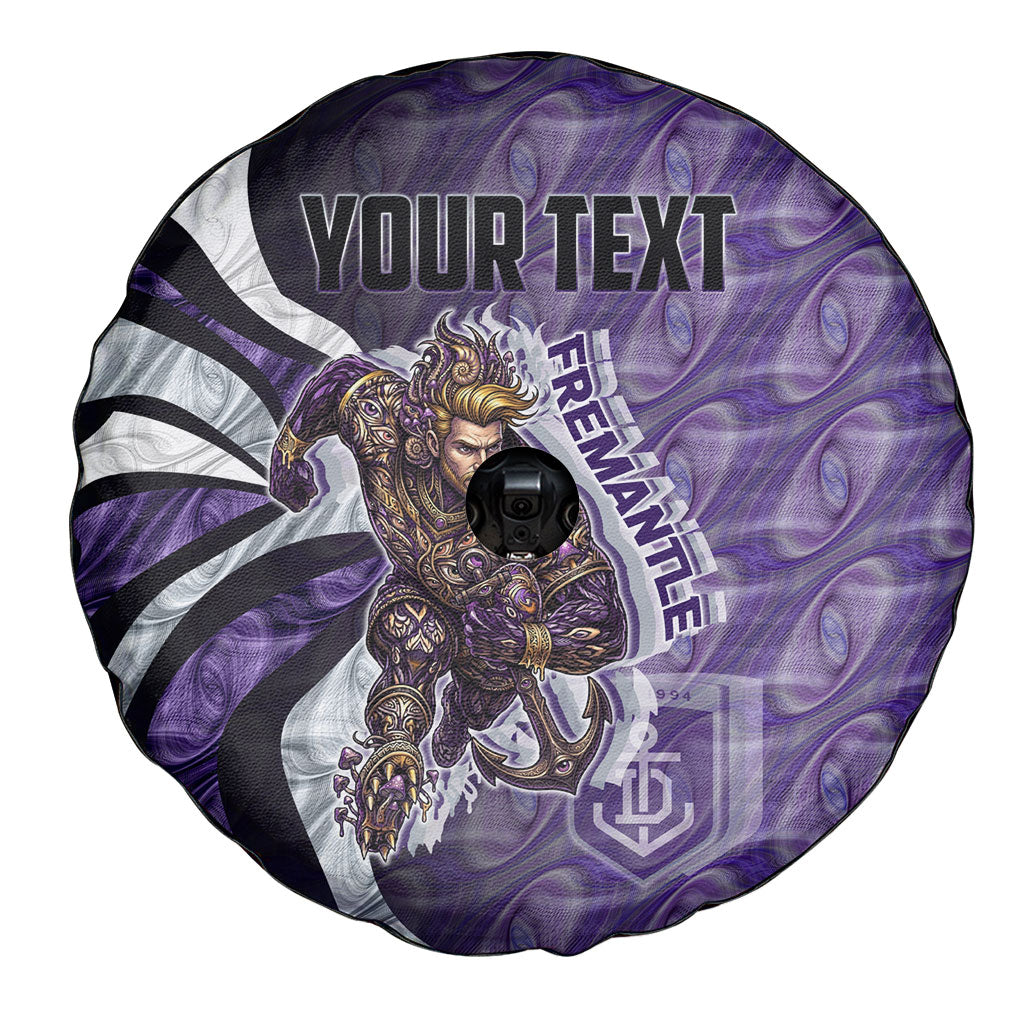 Personalised Fremantle Dockers Spare Tire Cover Trippy Psychedelic Abstract Art Mascot Football Fans