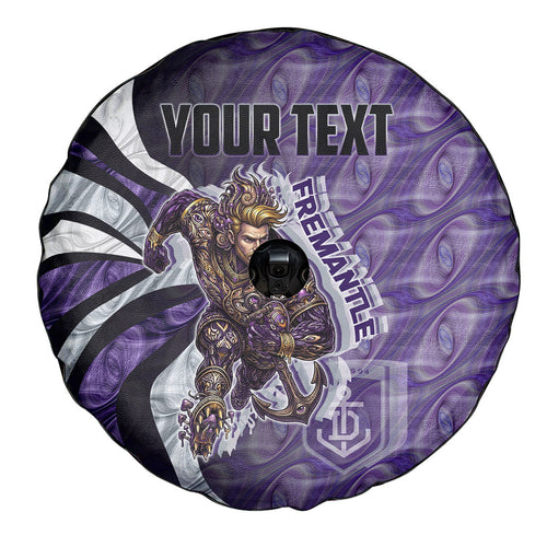 Personalised Fremantle Dockers Spare Tire Cover Trippy Psychedelic Abstract Art Mascot Football Fans