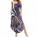 Personalised Fremantle Dockers Summer Maxi Dress Trippy Psychedelic Abstract Art Mascot Football Fans