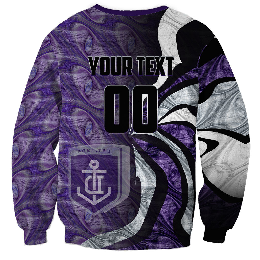 Personalised Fremantle Dockers Sweatshirt Trippy Psychedelic Abstract Art Mascot Football Fans