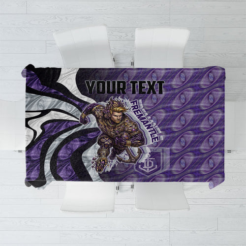 Personalised Fremantle Dockers Tablecloth Trippy Psychedelic Abstract Art Mascot Football Fans