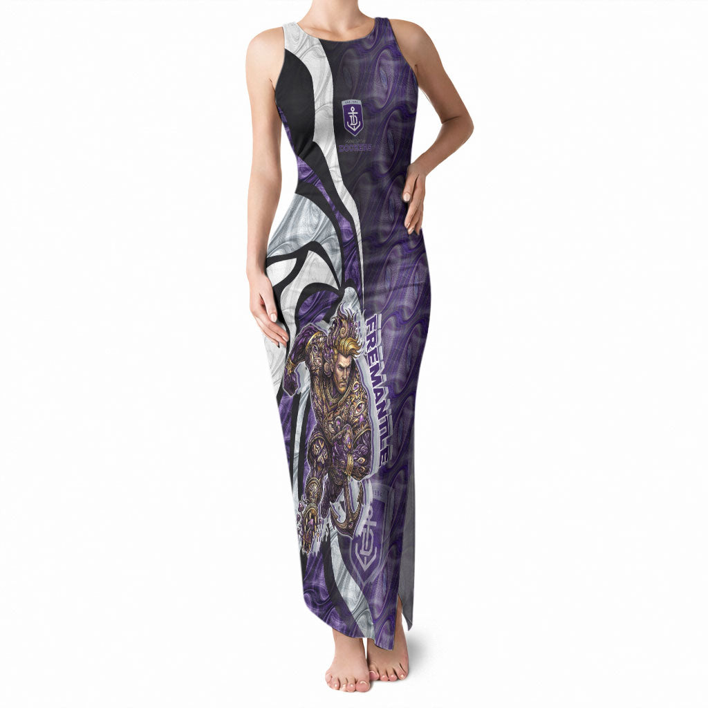 Personalised Fremantle Dockers Tank Maxi Dress Trippy Psychedelic Abstract Art Mascot Football Fans