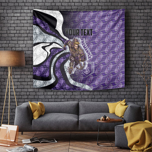 Personalised Fremantle Dockers Tapestry Trippy Psychedelic Abstract Art Mascot Football Fans