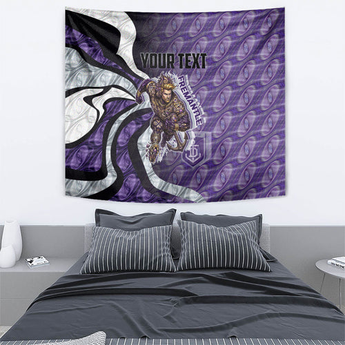 Personalised Fremantle Dockers Tapestry Trippy Psychedelic Abstract Art Mascot Football Fans