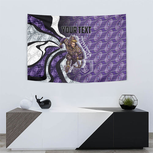 Personalised Fremantle Dockers Tapestry Trippy Psychedelic Abstract Art Mascot Football Fans