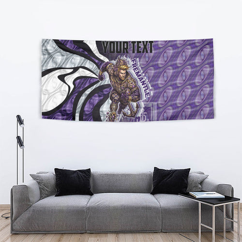 Personalised Fremantle Dockers Tapestry Trippy Psychedelic Abstract Art Mascot Football Fans