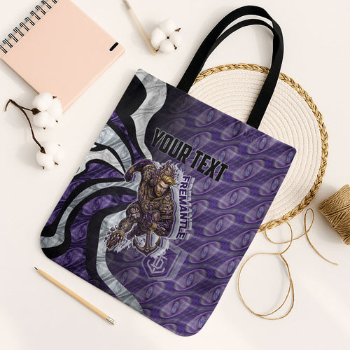 Personalised Fremantle Dockers Tote Bag Trippy Psychedelic Abstract Art Mascot Football Fans