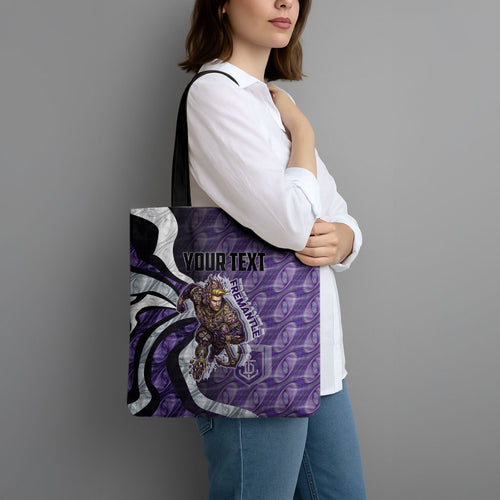 Personalised Fremantle Dockers Tote Bag Trippy Psychedelic Abstract Art Mascot Football Fans