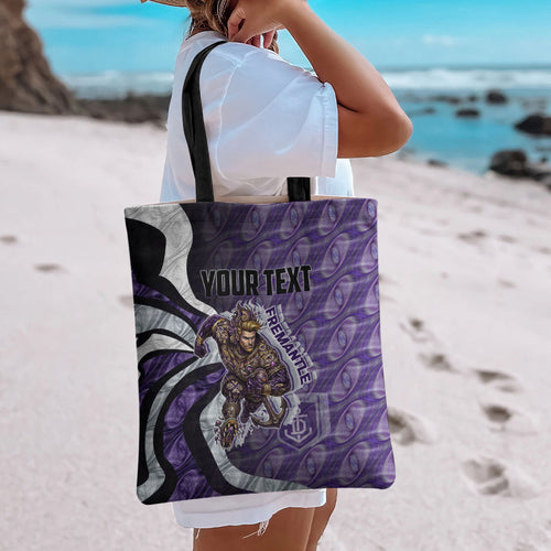 Personalised Fremantle Dockers Tote Bag Trippy Psychedelic Abstract Art Mascot Football Fans