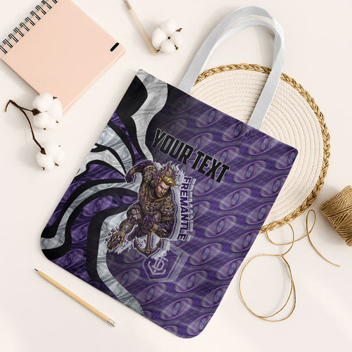 Personalised Fremantle Dockers Tote Bag Trippy Psychedelic Abstract Art Mascot Football Fans