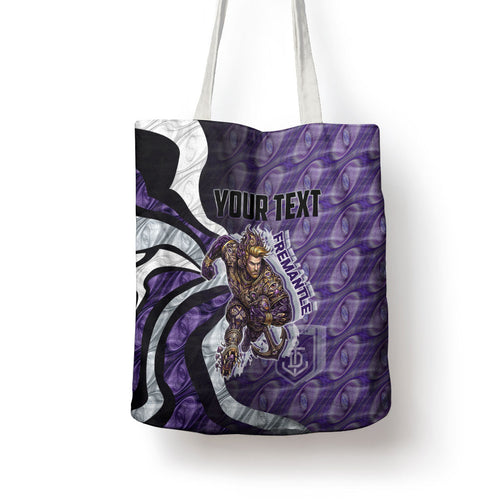 Personalised Fremantle Dockers Tote Bag Trippy Psychedelic Abstract Art Mascot Football Fans