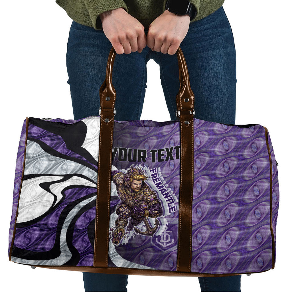 Personalised Fremantle Dockers Travel Bag Trippy Psychedelic Abstract Art Mascot Football Fans