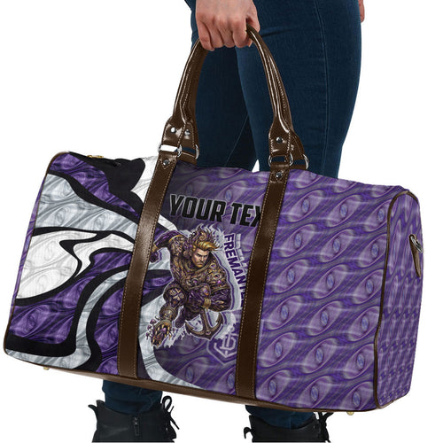 Personalised Fremantle Dockers Travel Bag Trippy Psychedelic Abstract Art Mascot Football Fans