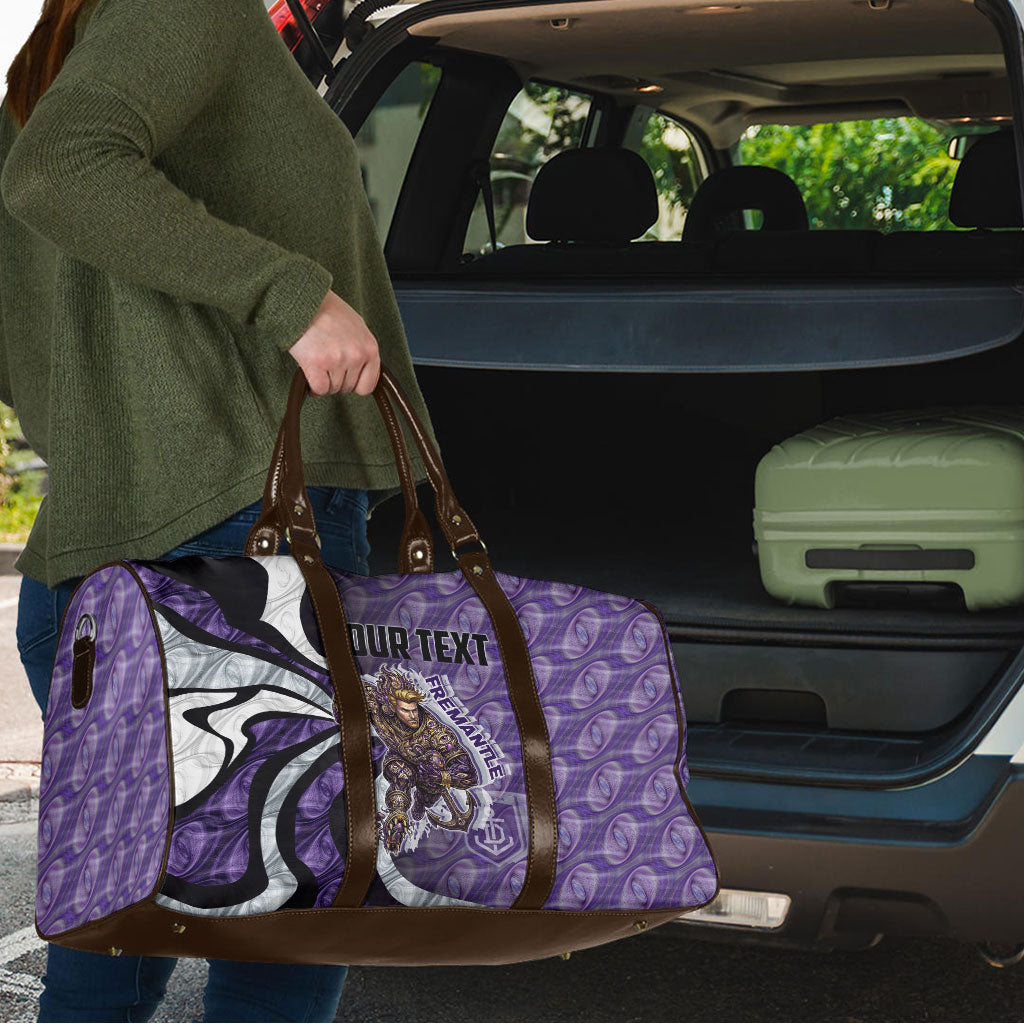 Personalised Fremantle Dockers Travel Bag Trippy Psychedelic Abstract Art Mascot Football Fans