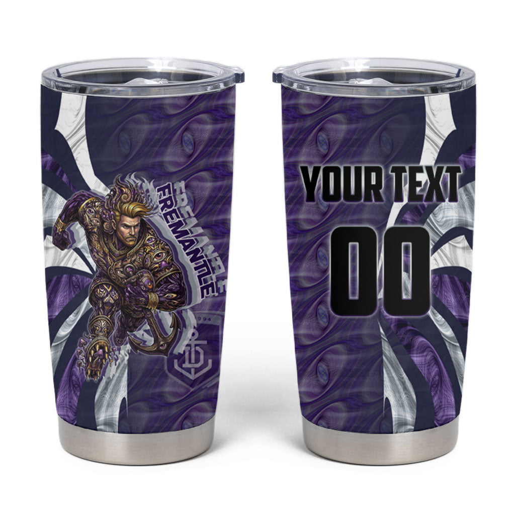 Personalised Fremantle Dockers Tumbler Cup Trippy Psychedelic Abstract Art Mascot Football Fans