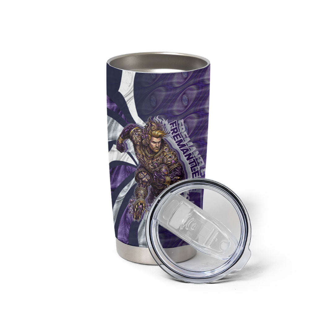 Personalised Fremantle Dockers Tumbler Cup Trippy Psychedelic Abstract Art Mascot Football Fans