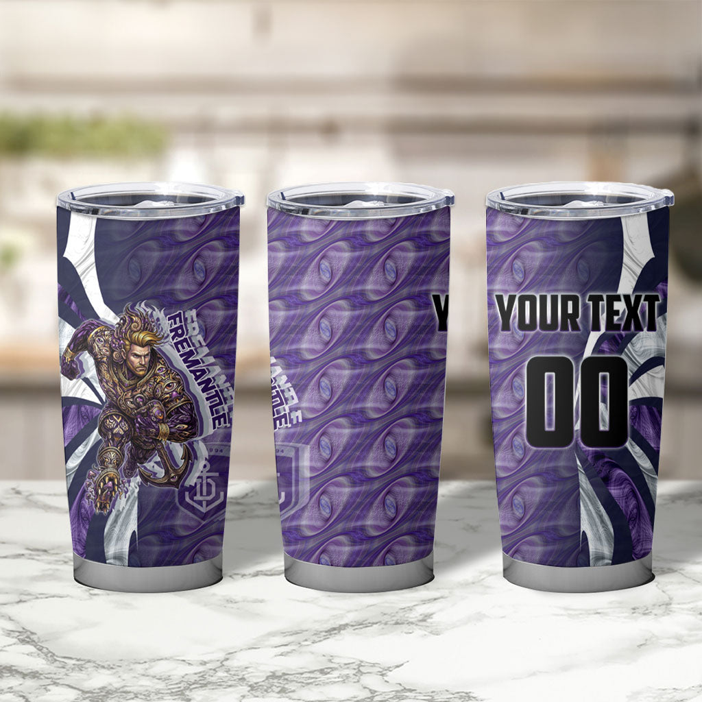 Personalised Fremantle Dockers Tumbler Cup Trippy Psychedelic Abstract Art Mascot Football Fans