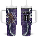 Personalised Fremantle Dockers Tumbler With Handle Trippy Psychedelic Abstract Art Mascot Football Fans