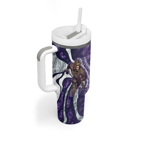 Personalised Fremantle Dockers Tumbler With Handle Trippy Psychedelic Abstract Art Mascot Football Fans