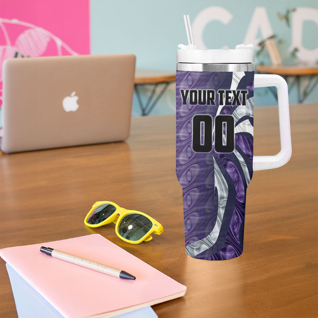 Personalised Fremantle Dockers Tumbler With Handle Trippy Psychedelic Abstract Art Mascot Football Fans