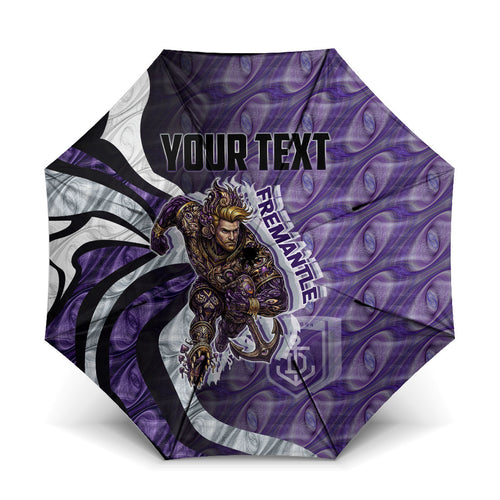 Personalised Fremantle Dockers Umbrella Trippy Psychedelic Abstract Art Mascot Football Fans