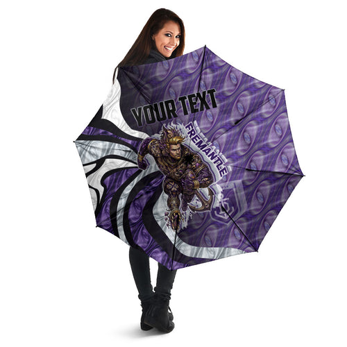 Personalised Fremantle Dockers Umbrella Trippy Psychedelic Abstract Art Mascot Football Fans