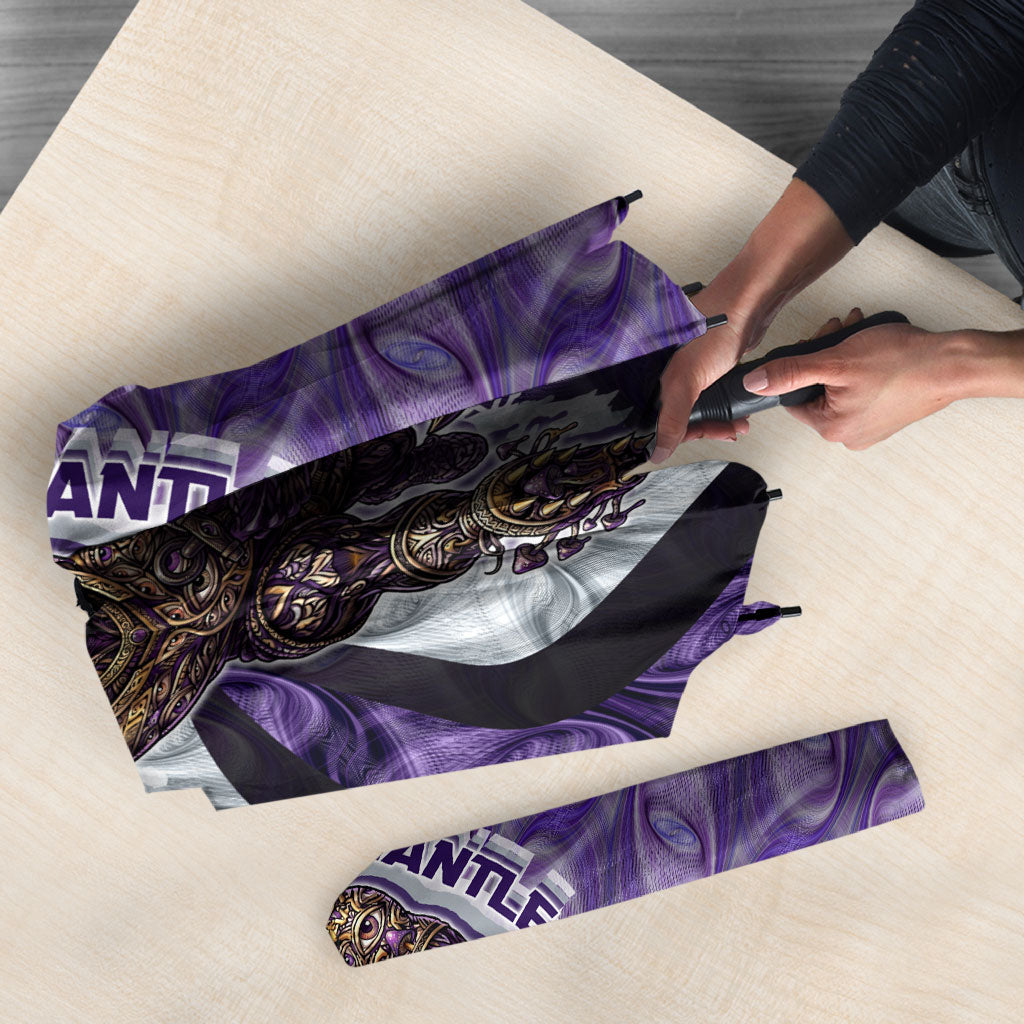 Personalised Fremantle Dockers Umbrella Trippy Psychedelic Abstract Art Mascot Football Fans