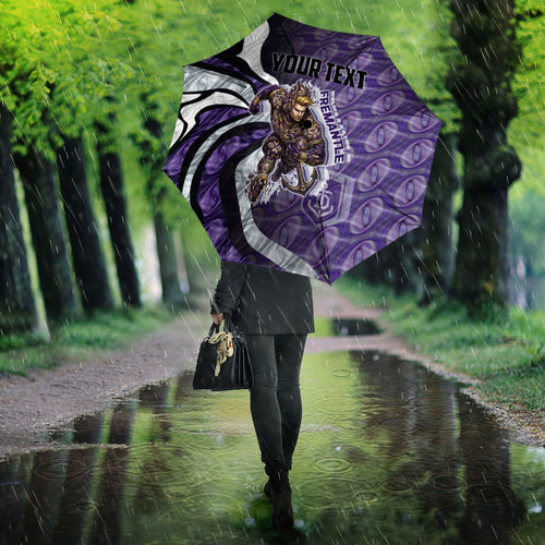 Personalised Fremantle Dockers Umbrella Trippy Psychedelic Abstract Art Mascot Football Fans