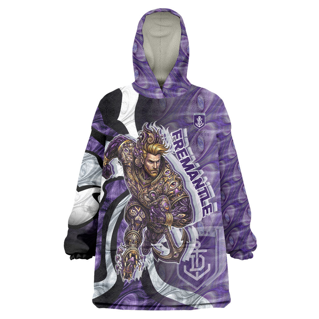 Personalised Fremantle Dockers Wearable Blanket Hoodie Trippy Psychedelic Abstract Art Mascot Football Fans