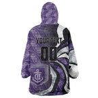 Personalised Fremantle Dockers Wearable Blanket Hoodie Trippy Psychedelic Abstract Art Mascot Football Fans