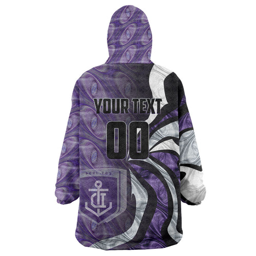 Personalised Fremantle Dockers Wearable Blanket Hoodie Trippy Psychedelic Abstract Art Mascot Football Fans