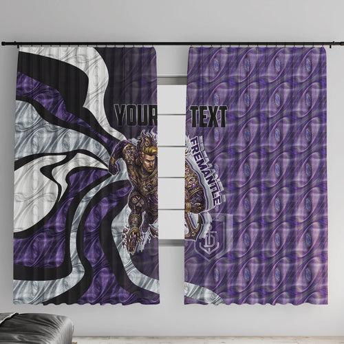 Personalised Fremantle Dockers Window Curtain Trippy Psychedelic Abstract Art Mascot Football Fans