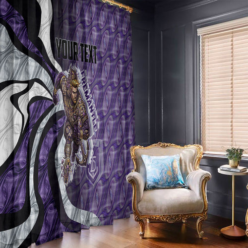 Personalised Fremantle Dockers Window Curtain Trippy Psychedelic Abstract Art Mascot Football Fans