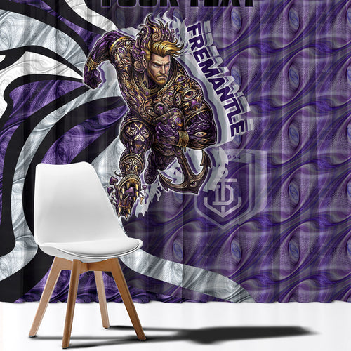 Personalised Fremantle Dockers Window Curtain Trippy Psychedelic Abstract Art Mascot Football Fans