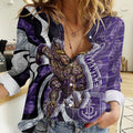 Personalised Fremantle Dockers Women Casual Shirt Trippy Psychedelic Abstract Art Mascot Football Fans