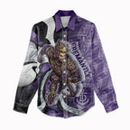 Personalised Fremantle Dockers Women Casual Shirt Trippy Psychedelic Abstract Art Mascot Football Fans