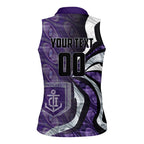 Personalised Fremantle Dockers Women Sleeveless Polo Shirt Trippy Psychedelic Abstract Art Mascot Football Fans