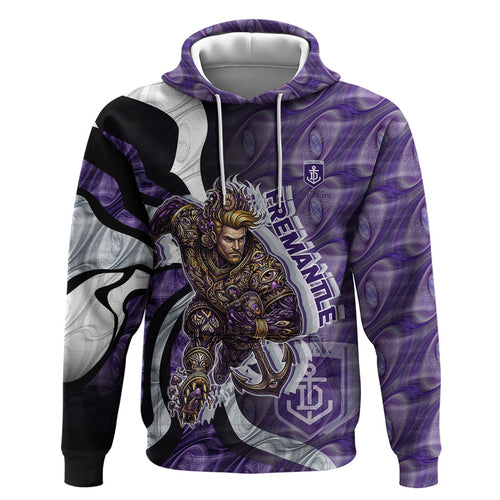 Personalised Fremantle Dockers Zip Hoodie Trippy Psychedelic Abstract Art Mascot Football Fans