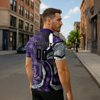 Personalised Fremantle Dockers Zipper Polo Shirt Trippy Psychedelic Abstract Art Mascot Football Fans