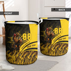 Personalised Hawthorn Hawks Football Laundry Basket Australian City Skyline Graphic Fierce Mascot Art