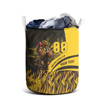 Personalised Hawthorn Hawks Football Laundry Basket Australian City Skyline Graphic Fierce Mascot Art